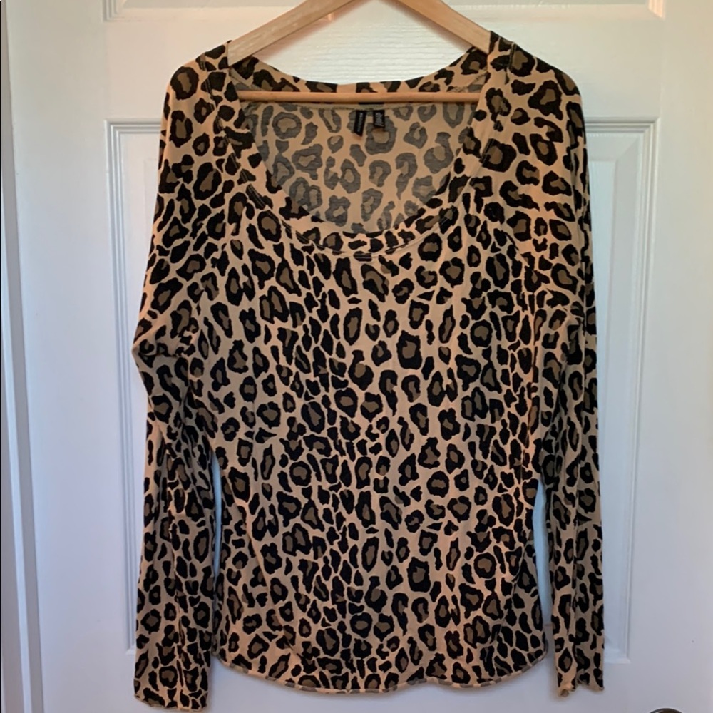 Leopard Print Long Sleeve Top